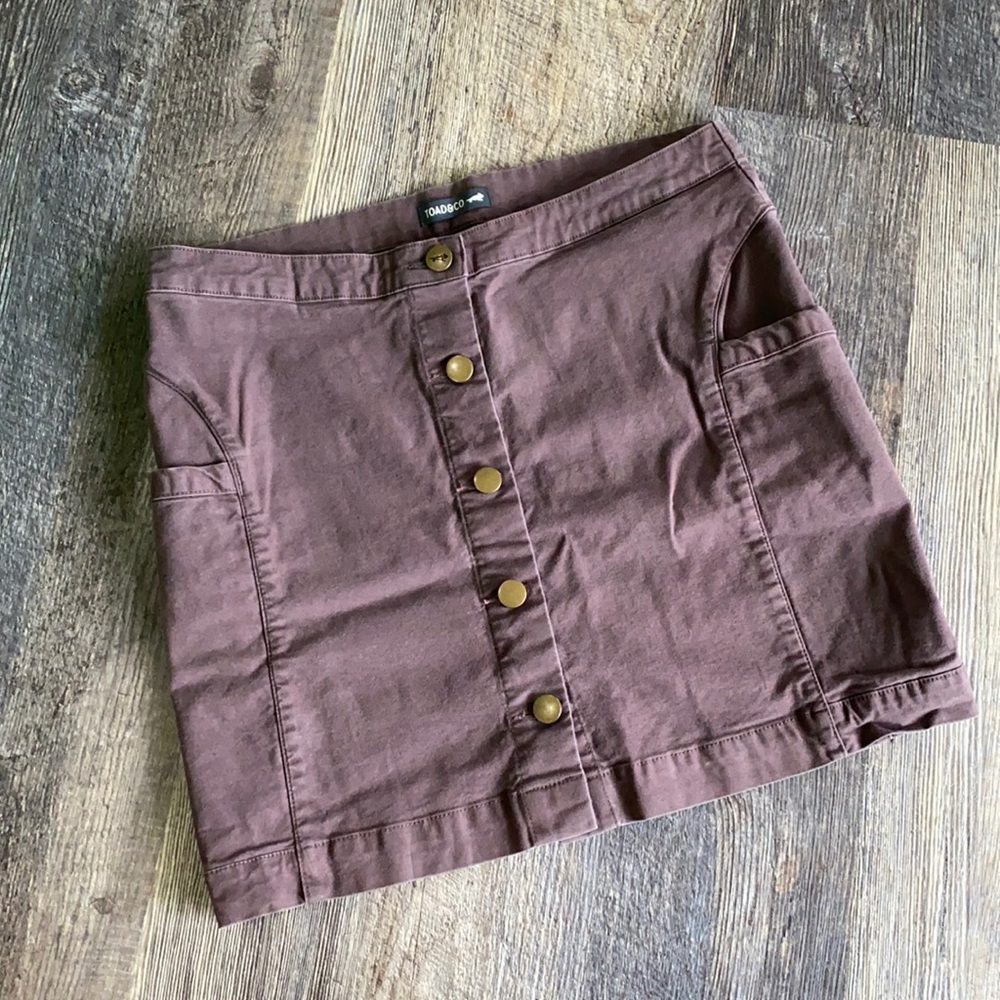 Toad&co earthworks button up mini skirt